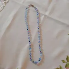 ブルークリスタル涼しげネックレス
