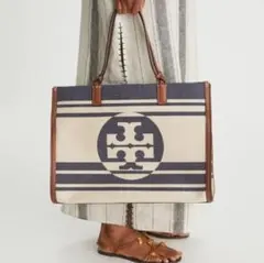 【新品】TORY BURCH エラ ジャカード トリム トートバッグ