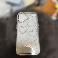 【新品未使用品】ハート模様の透明iPhone16ケース④