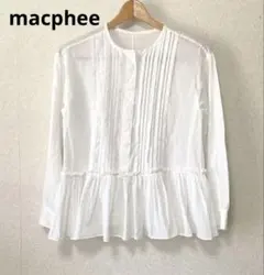 マカフィー◾️ピンタック ペプラム 長袖 ブラウス　シェルボタン　macpheeのサムネイル