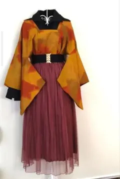 和洋　折衷　コーデ　羽織　着物　洋服　レトロ　アンティーク