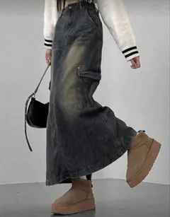 shein DAZY レディース　ポケット付きデニムスカート　L