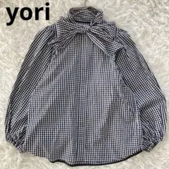 ヨリ yori ギンガムビッグリボンパフスリーブブラウス 36のサムネイル