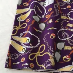 (1点限定) 綿100%国産プリント/パープル系/おしゃれ柄/2m