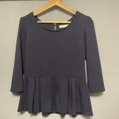 ネイビー フレアシルエットシャツ Mサイズ