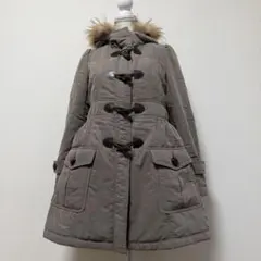 バーバリーブルーレーベル　フード付き中綿コート　ノバチェック　トグル　カーキ　L