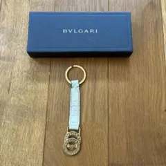 BVLGARI ホワイトレザー キーホルダー　箱あり
