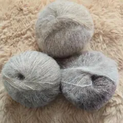 アルパカ　モヘアブレンド毛糸　ブラウン　グラデーション　3玉　150g　茶色