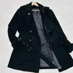 BURBERRY BLACK LABEL カシミヤ混　トレンチコート銀ボタン L