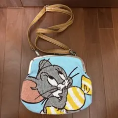 トムとジェリー　タフィーがま口刺繍ショルダーバッグ