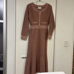 JILL STUART ピンク ロングニットワンピース