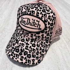残り僅か　von dutch ヴォンダッチ メッシュキャップ 豹柄　ピンクのサムネイル