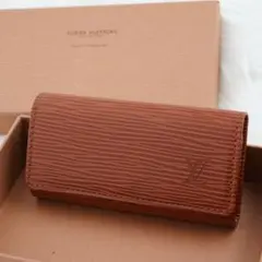 未使用品　箱付き　LOUIS VUITTON キーケース　レザー　エピ　ブラウン