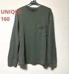 【UNIQLO】ポケット付Tシャツ 160 カーキ