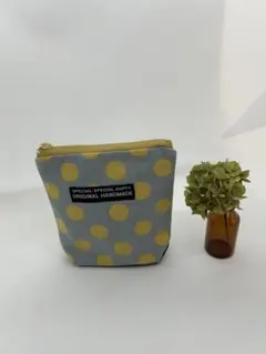 ハンドメイド ミニポーチ 水玉柄