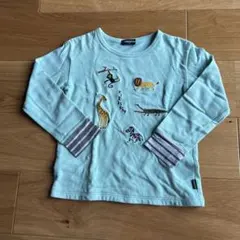 klädskaap 長袖カットソー 130 水色 動物刺繍