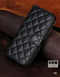 ブラック★キルティング★手帳型 ★Redmi12 5G 携帯ケース