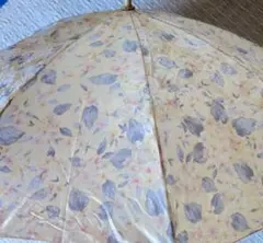 花柄 折りたたみ傘 淡い黄色