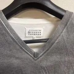 Maison Margiela 10 Vネック 長袖　炭黒バイカラーのサムネイル