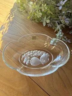 フルーツ柄 HOYA クリスタル ガラスオーバル型　中皿5枚セット