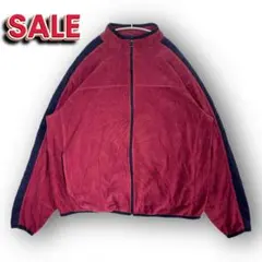 【athletech 10s】フリース XL レッド 輸入古着 ゆったり 保温