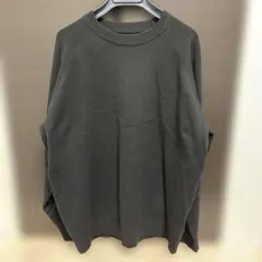 無印良品　洗えるミラノリブ編みクルーネックワイドセーター　紳士M ブラック