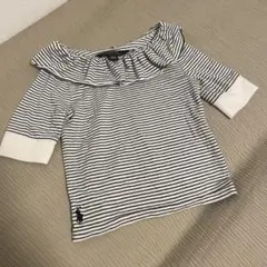 ラルフローレン　ボーダーフリルカットソー