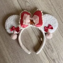 ディズニー　ミニー　イヤリングカチューシャ　ピンク白