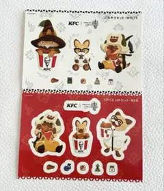 ケンタッキー モンハン シール WHITE RED