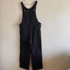 ブラックデニム　ミリタリーオーバーオール