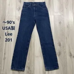 ■ 46421★Lee リー ジーンズ 201Z USA製 たて落ち デニム Lee リー ジーンズ メンズ 201 ストレート アメリカン