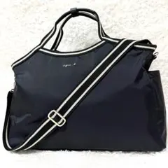 アニエスベー VOYAGE 2wayボストントートバッグ ナイロン ブラック