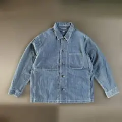 UNIQLO オーバーオール　シャツジャケット　ストライプ　インディゴ　古着