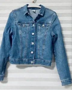 美品✨SHEIN デニムジャケットGジャン S ストレッチ美ライン