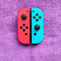 ジョイコンJoy-Con 純正 ネオンレッドネオンブルー セット7r-7【美品】