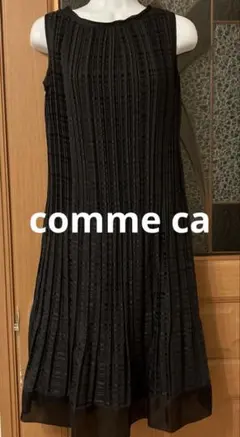 comme ca ノースリーブ プリーツ ワンピース ブラックのサムネイル