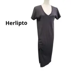 Her lip to　サイドスリット&ギャザー入り　カットソーワンピースのサムネイル