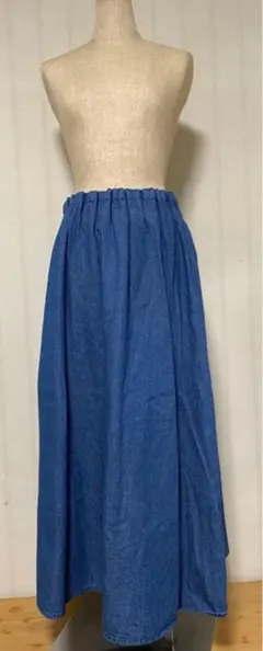 デニムフレアロングスカート　Ｌサイズ　ほぼ未使用　ウェスト69〜77㎝