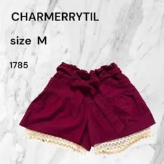 CHARMERRYTIL ショートパンツ ボルドー Mサイズリボン付き　古着のサムネイル