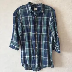 BACK NUMBER 七分袖バックナンバー　チェック柄シャツ　サイズSのサムネイル