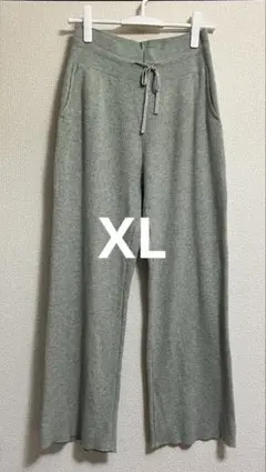 UNIQLO ウォッシャブルニットリブパンツ グレー　XL