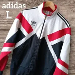 90s 日本製 adidas アディダス トラックジャケット 刺繍 デサント L