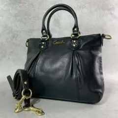 COACH アシュレイ レザー ショルダーバッグ ブラック F21926 美品 コーチ(COACH)コーチ アシュレイレザー サッチェル ハンドバッグ