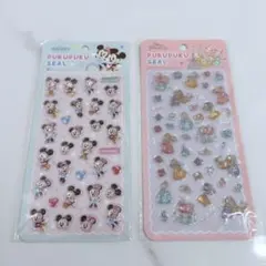ミッキー ミニー　プリンセス　ぷくぷくシール　ディズニー