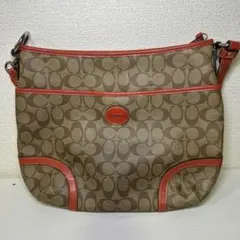 コーチ COACH ショルダーバッグ シグネチャー オレンジ ブラウン 斜めがけ