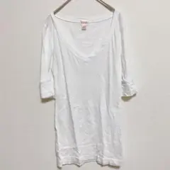 MOSSIMO VネックTシャツ ホワイト【L】　シンプル　カットソー　白　無地のサムネイル