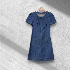 Madewell メイドウェル　デニムワンピース フロントジップ 半袖　ひざ丈のサムネイル