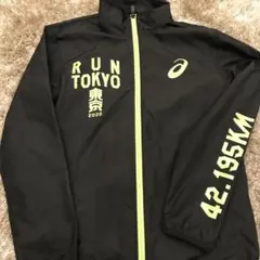 asics RUN TOKYO 2020 ジャケット XS 黒/蛍光黄色