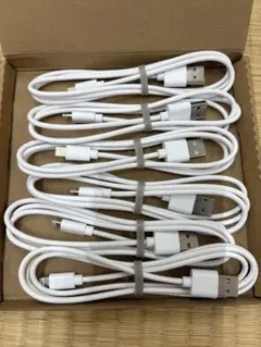 USB A to Lightningケーブル 6本セット ホワイト