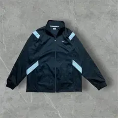 00s y2k NIKE トラックジャケット 背面デカロゴジャージ ブラックＬ